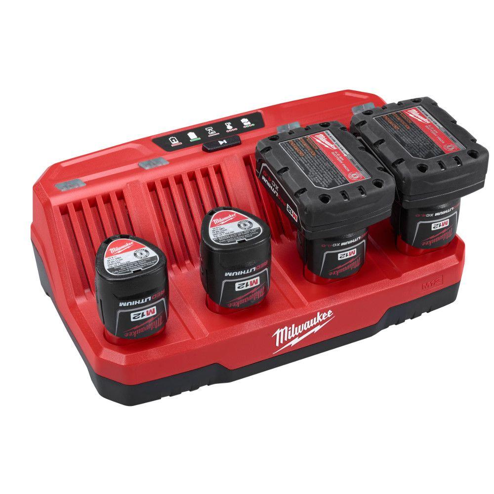 Open Box -  Milwaukee M12 12-Volt Lithium-Ion 4-Port Sequential Battery Charger MilwaukeeBullseye Deals