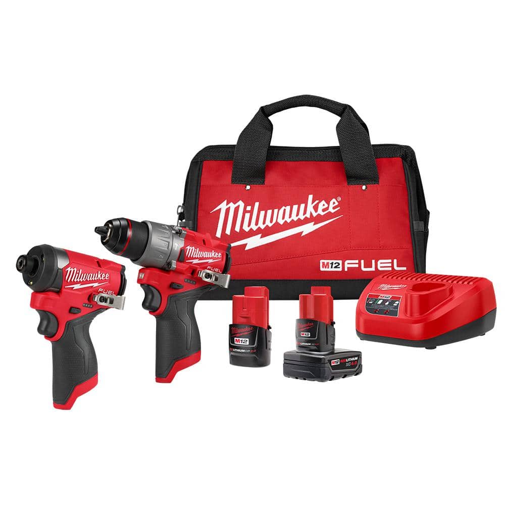 Open Box - Milwaukee 3497-22 12V Brushless Hammer Drill and Impact Driver Combo Kit MilwaukeeBullseye Deals