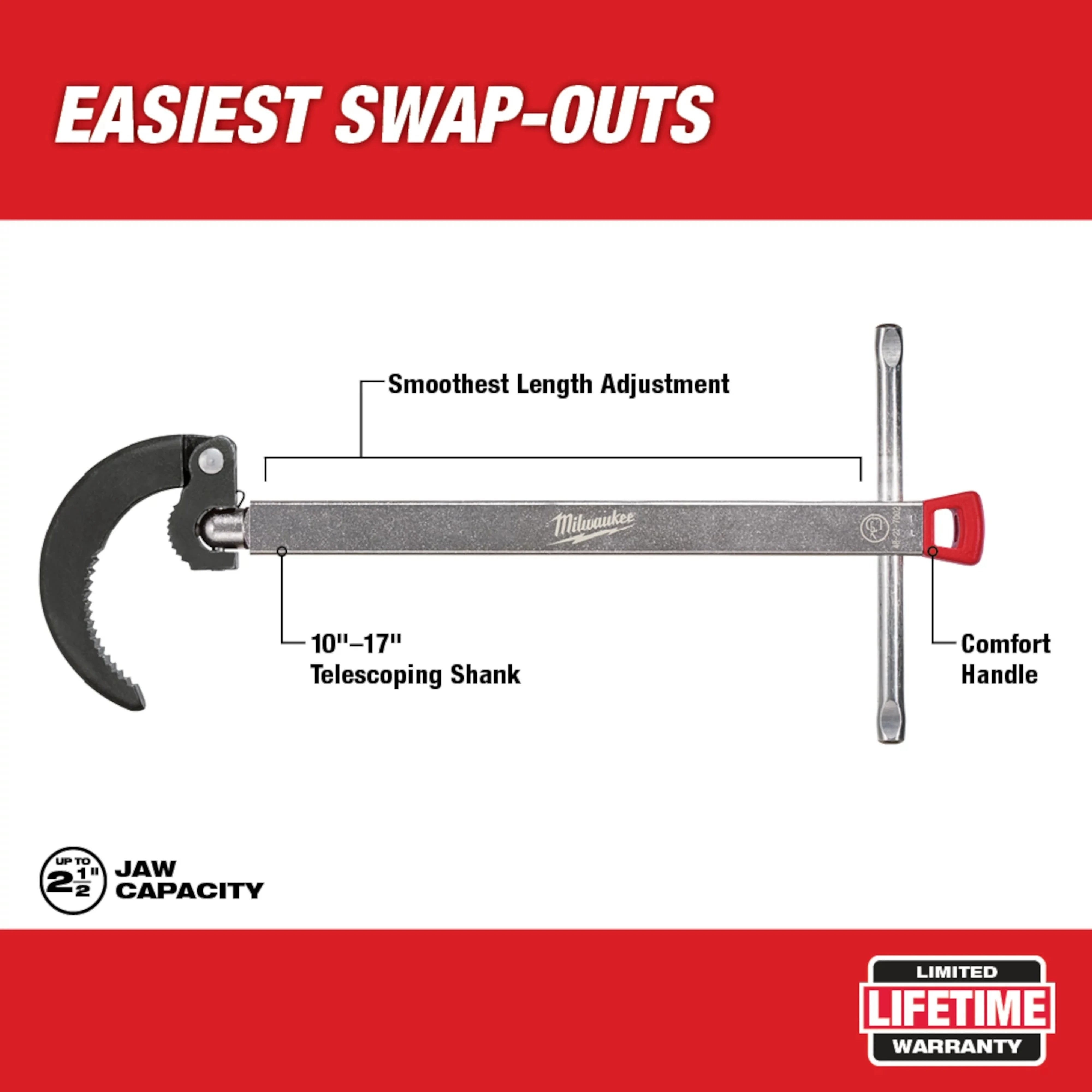 Open Box -  Basin Wrench - 2.5 I Milwaukee Misc Power Tools 48-22-7002 045242366187