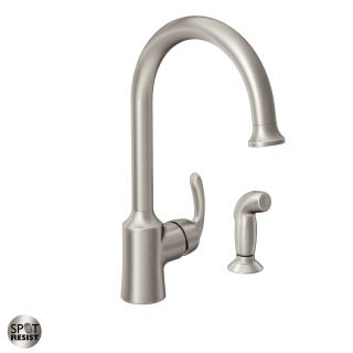 Open Box - Moen 87301SRS High Arc Kitchen Faucet with Side Spray and Metal Lever Handle from the Bayhill Collection