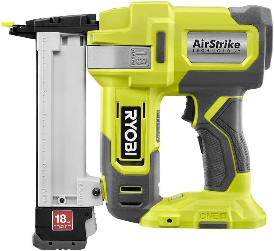 Open Box - RYOBI 18V ONE+ AirStrike 18-Gauge Cordless Lithium-Ion Narrow Crown Stapler (Tool-Only)