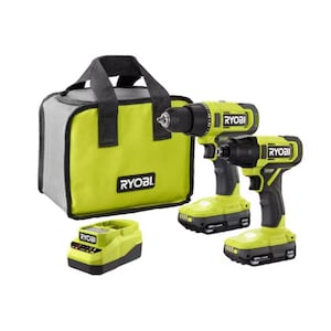 RYOBI ONE+ 18V Cordless 2-Tool Combo Kit with Drill/Driver  Impact Driver  (2) 1.5 Ah Batteries  and Charger