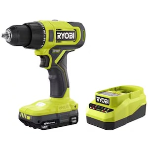 RYOBI 18V ONE+ Lithium-Ion Cordless Drill/Driver Kit with 1.5 Ah Battery and Charger