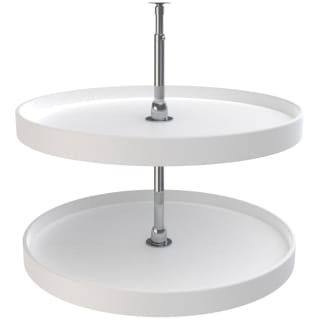 Open Box - Rev-A-Shelf 6072-28-11-52 RAS Polymer 28" Diameter Full Circle Two Shelf Lazy Susan Set with 26-32" Extension Shaft