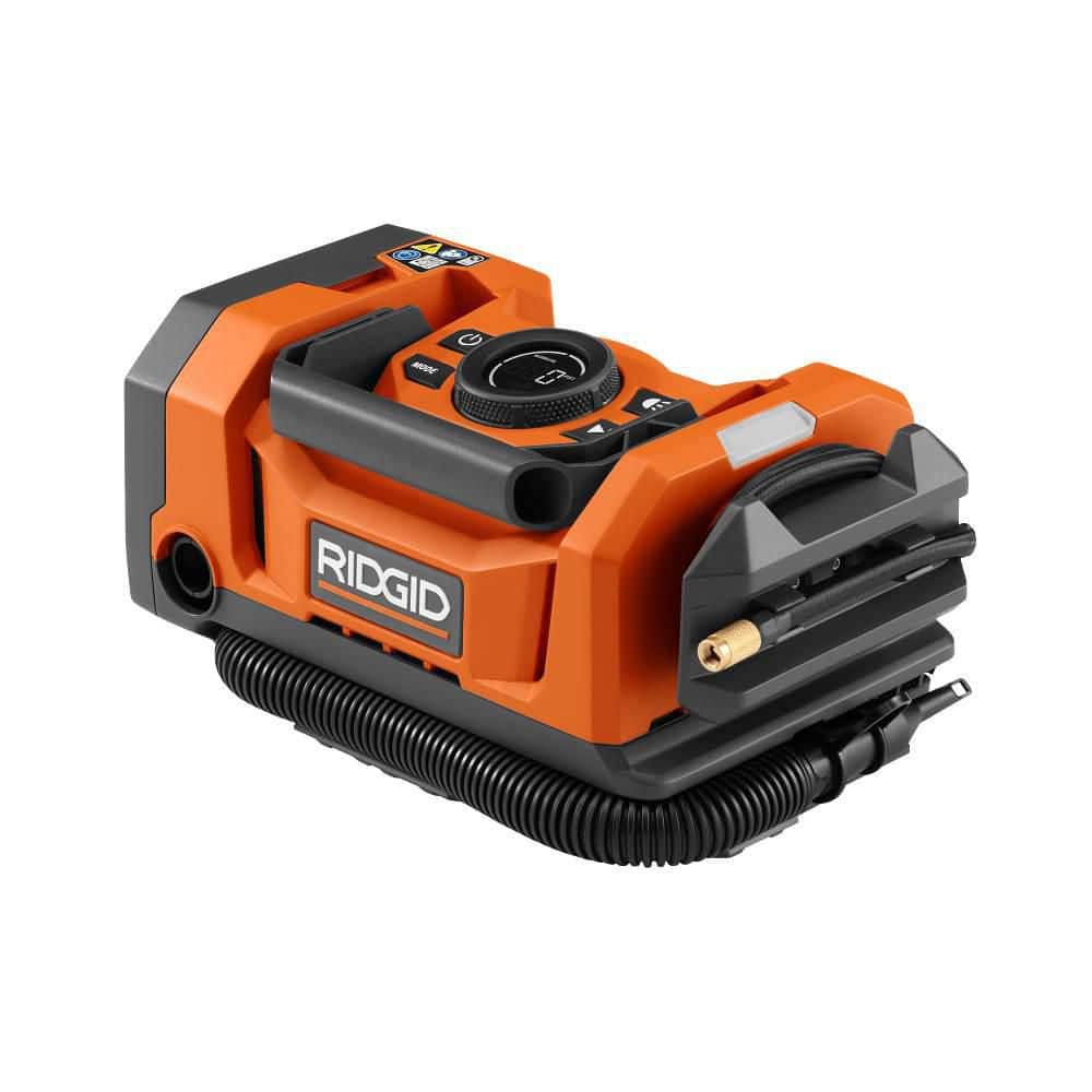 Open Box -  18V Dual Function Cordless Inflator (Tool Only) with Valve Adaptor, Needle, (2) Nozzles, and 12V Power Cord