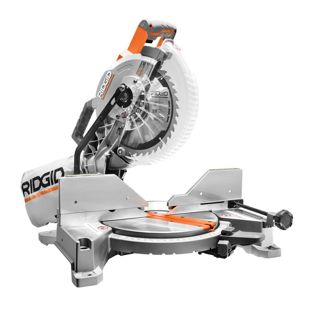 Open Box -  RIDGID R4113 15 Amp 10 in. Dual Miter Saw with LED Cut Line Indicator RIDGIDBullseye Deals