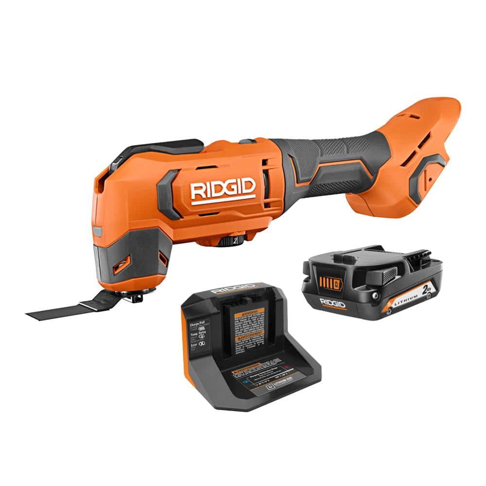 Open Box - RIDGID 18V Cordless Oscillating Multi-Tool with 2.0 Ah Battery and Charger