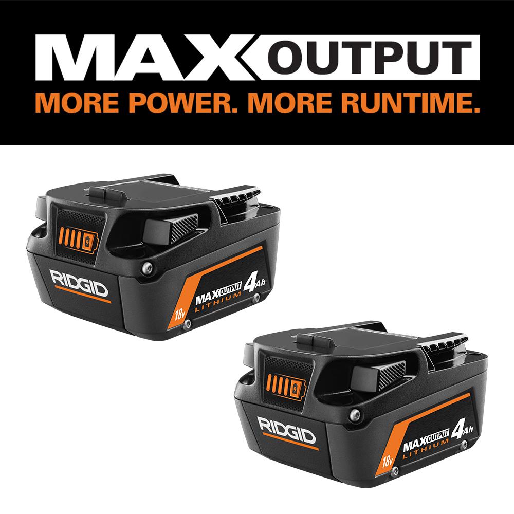 Open Box -  RIDGID 18V Lithium-Ion MAX Output 4.0 Ah Battery (2-Pack) RIDGIDBullseye Deals