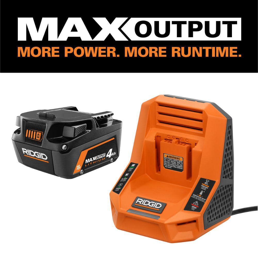 Open Box - RIDGID 18V 4.0 Ah MAX Output Starter Kit with Rapid Charger