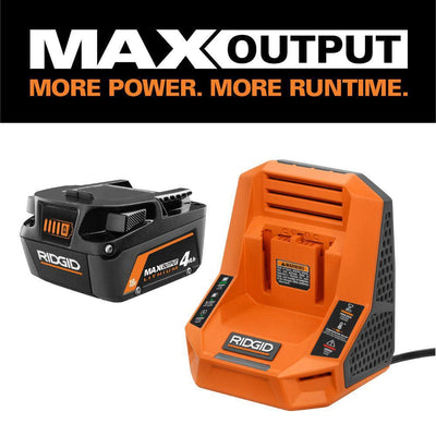 Open Box - RIDGID 18V 4.0 Ah MAX Output Starter Kit with Rapid Charger