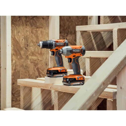Open Box -  RIDGID 18V Cordless 2-Tool Combo Kit with Drill/Driver, Impact Driver, (2) 2.0 Ah Batteries, and Charger RIDGIDBullseye Deals