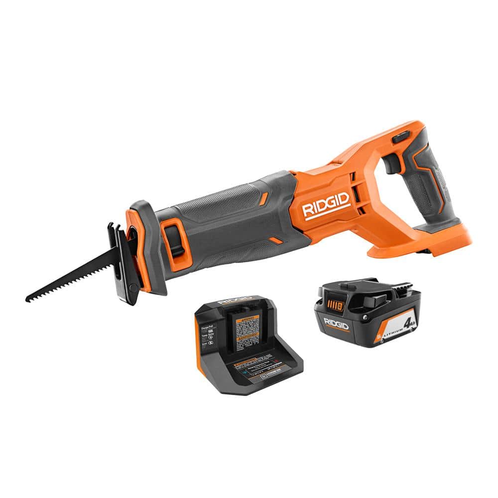 Open Box - 18V Cordless Reciprocating Saw Kit with 4.0 Ah Battery and Charger RIDGIDBullseye Deals