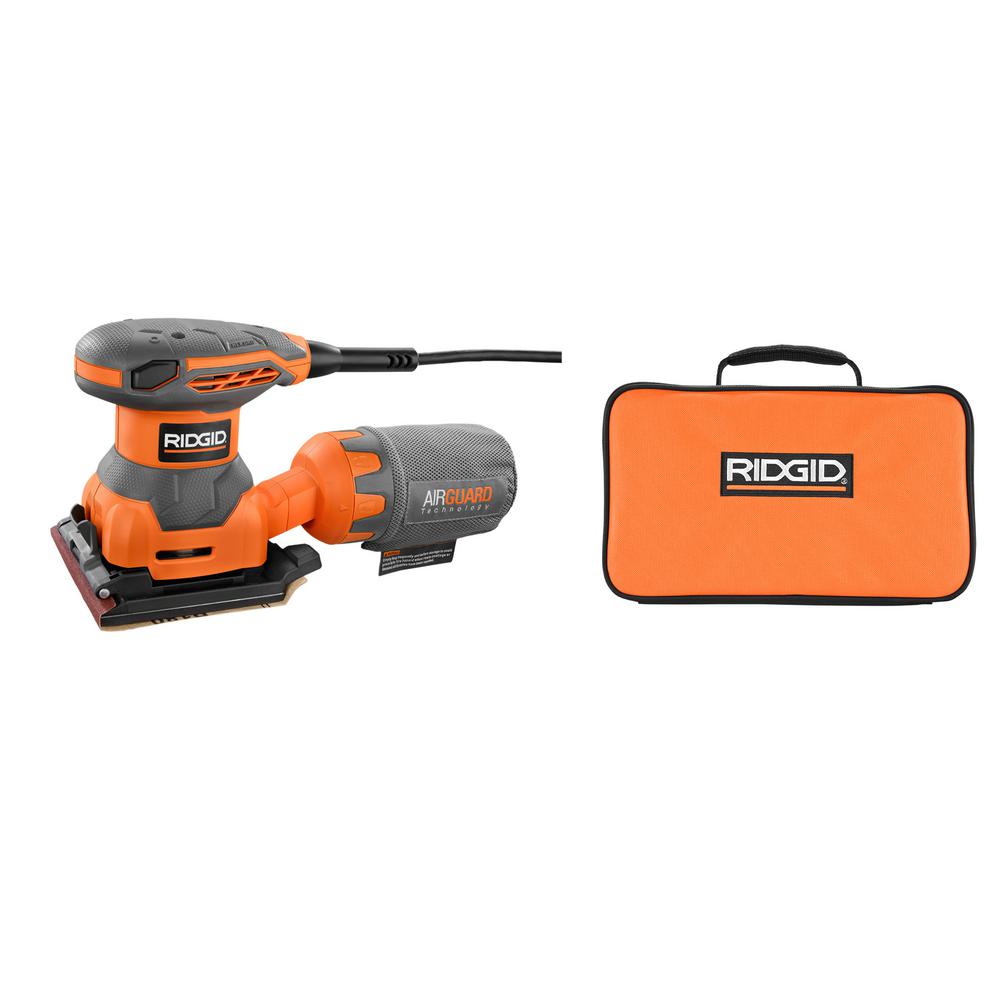 Open Box -  RIDGID 2.4 Amp 1/4 Sheet Sander with AIRGUARD Technology RIDGIDBullseye Deals