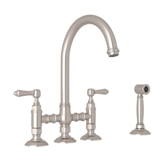 Open Box - Rohl A1461LMWSSTN-2 Country Kitchen Bridge Faucet with Side Spray and Metal Lever Handles