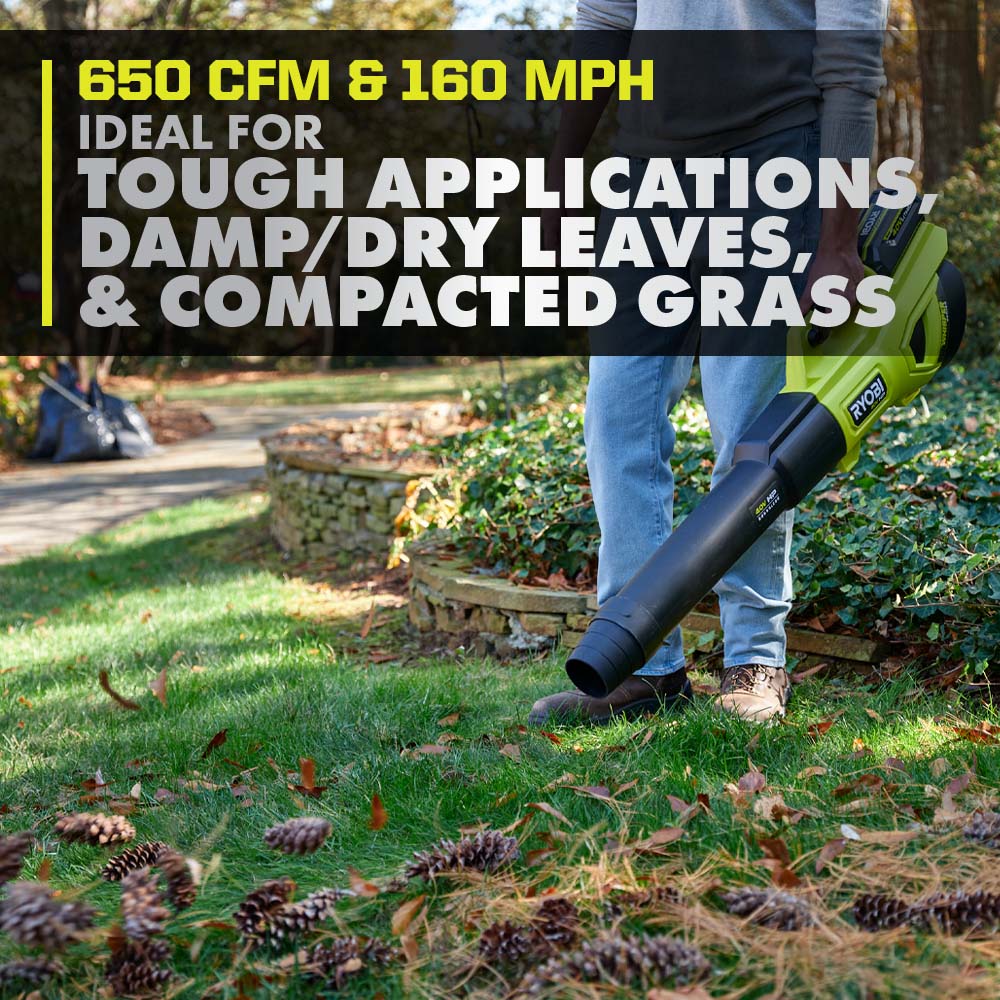 Open Box -  Ryobi 40V HP Brushless Whisper Series 160 MPH 650 CFM Cordless Battery Leaf Blower with 4.0 Ah Battery and Charger
