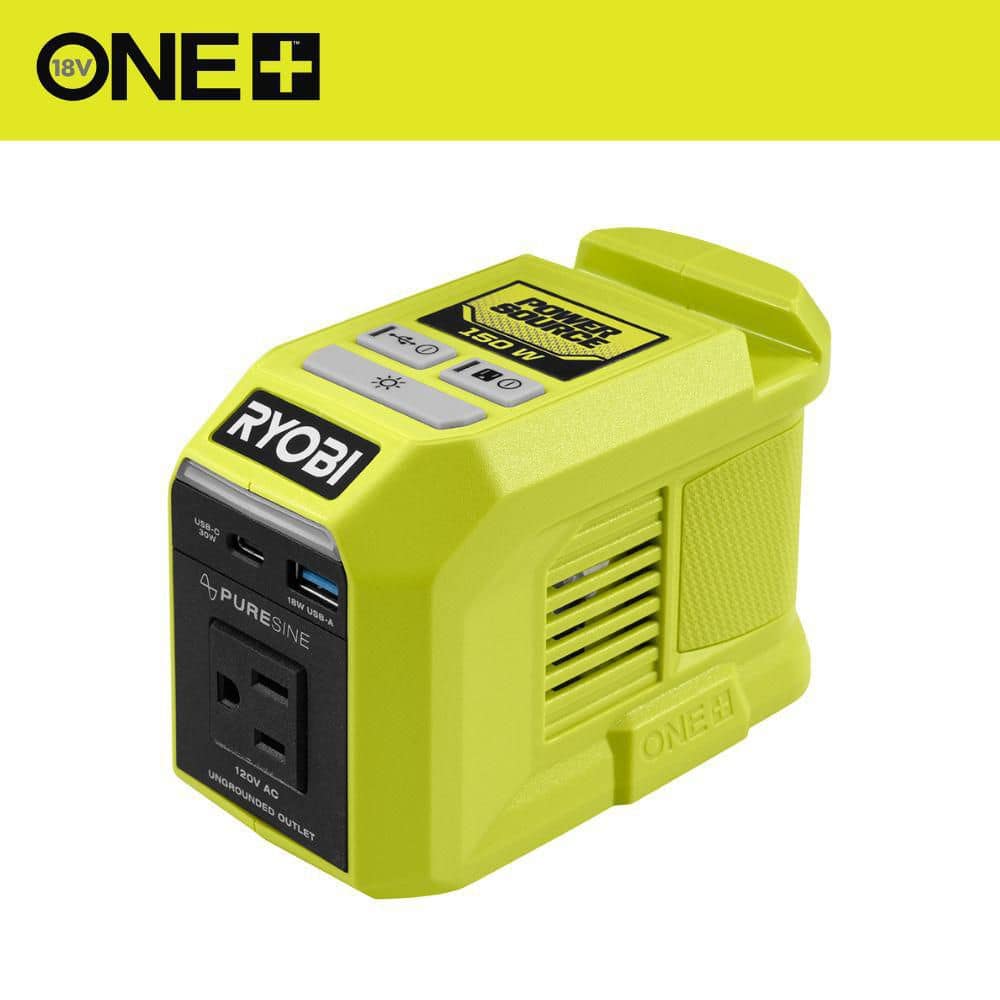 Open Box -  ONE Plus 18V 150-Watt Portable Battery Inverter Power Source (Tool Only)
