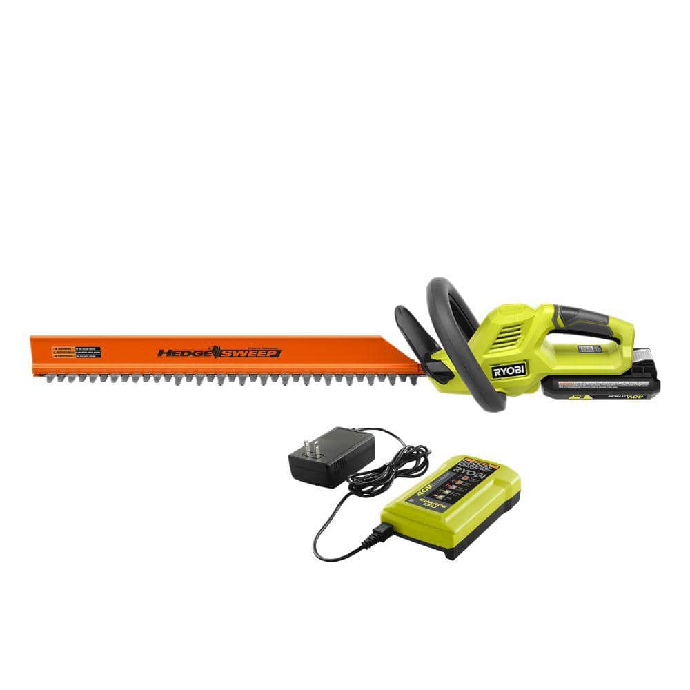 Open Box - 40V 24 in. Cordless Battery Hedge Trimmer with 2.0 Ah Battery and Charger RYOBIBullseye Deals