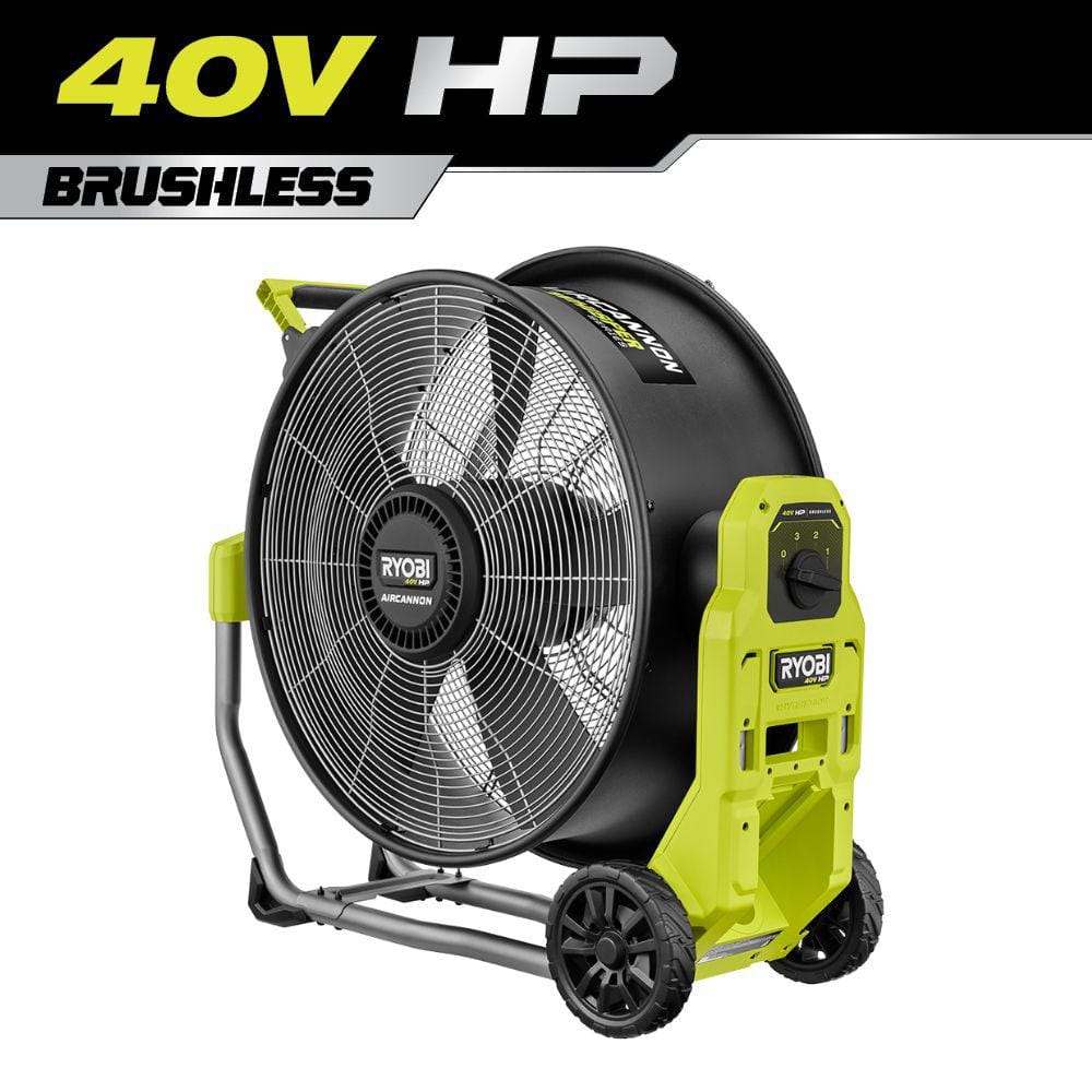 40V HP Brushless Cordless Hybrid WHISPER SERIES 20 in. Air Cannon Fan (Tool Only) RYOBIBullseye Deals