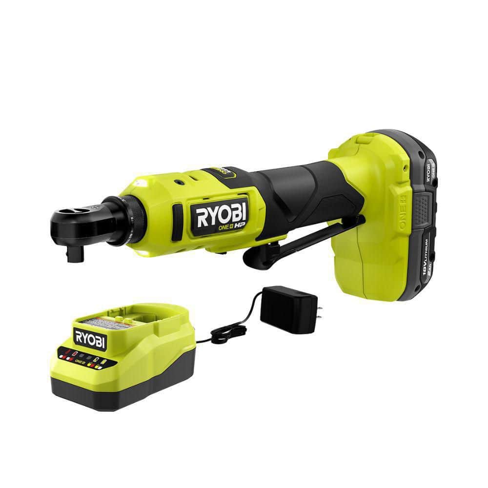 Open Box - RYOBI ONE+ 18V HP Brushless Cordless 3/8 in. High Speed Ratchet Kit with Battery and Charger (Bulk Packaged) PSBRC26K1