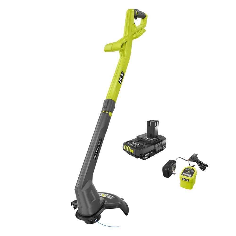 Open Box - RYOBI ONE+ 18V 10 in. Cordless Battery String Trimmer/Edger with 2.0 Ah Battery and Charger