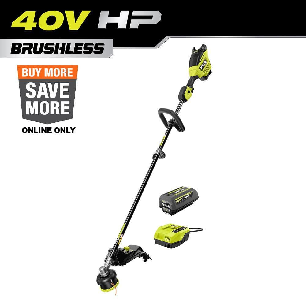 Open Box -  40V HP Brushless Whisper Series 17 in. Cordless Attachment Capable String Trimmer with 4 Ah Battery and Charger