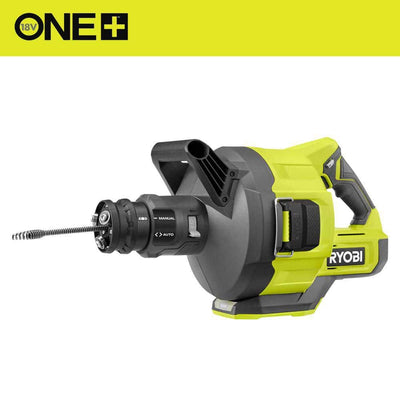 Used - Ryobi ONE+ 18V Cordless Drain Auger with 35 ft Cable, LED Light, Auto Feed/Retract, Cable Lock, Enclosed Drum (Tool Only)