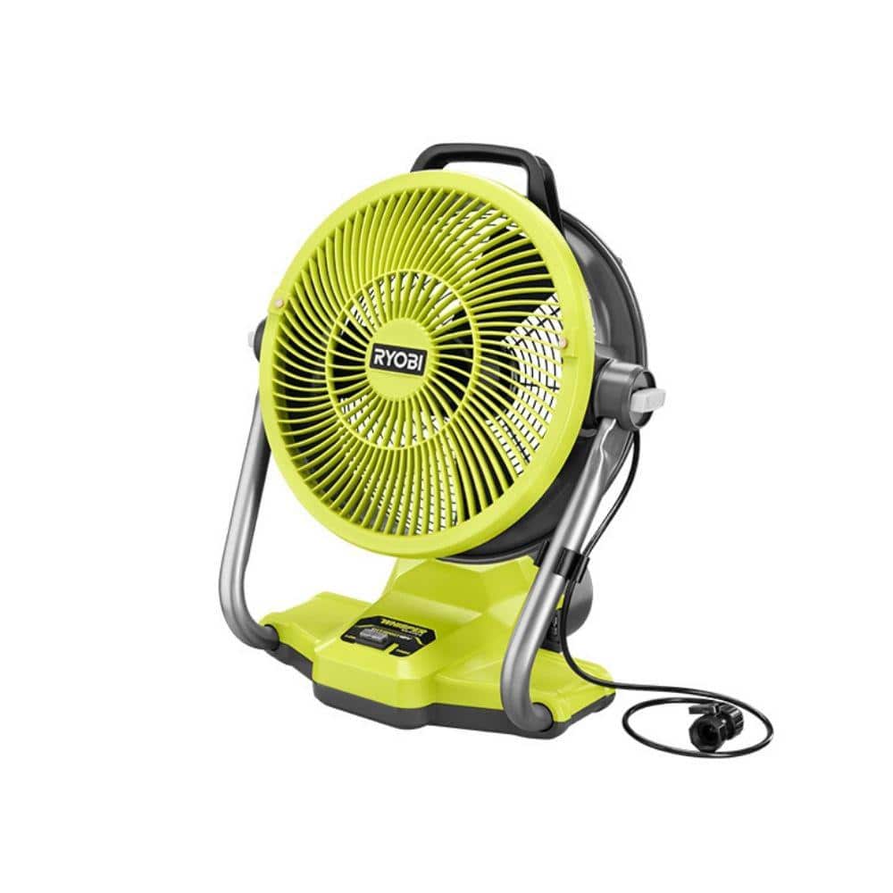Open Box -  ONE+ 18V Cordless Hybrid WHISPER SERIES 12 in. Misting Cannon Fan (Tool Only), RYOBI Green RYOBIBullseye Deals