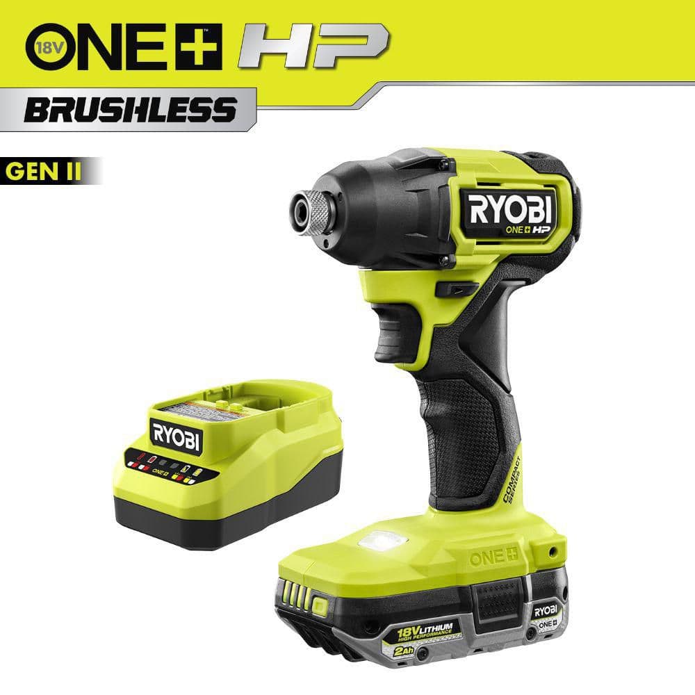 Open Box -  Ryobi ONE+ HP 18V Brushless Cordless Compact Impact Driver Kit with 18V 2.0 Ah HIGH PERFORMANCE Battery and Charger RYOBIBullseye Deals