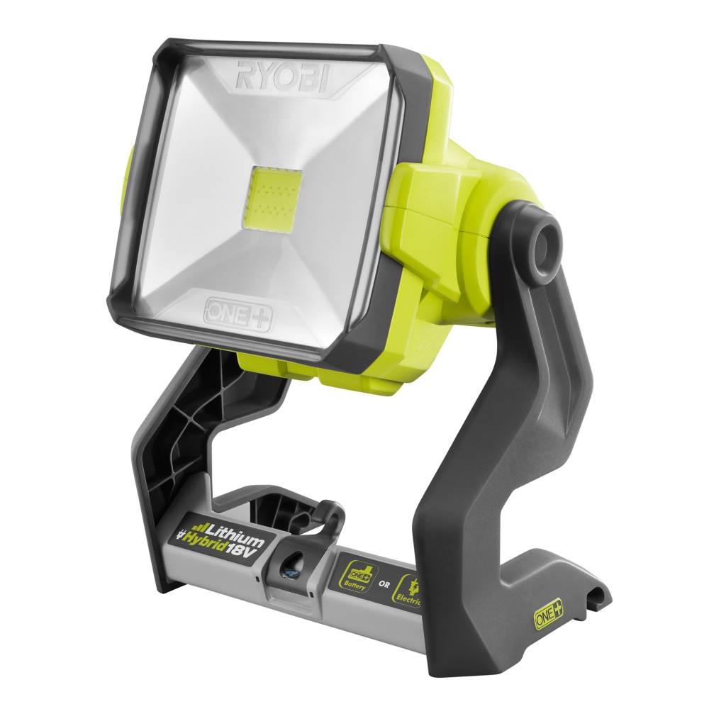 Open Box - Ryobi P721 One+ 1,800 Lumen 18V Hybrid AC and Lithium Ion Powered Flat Standing LED Work Light with Onboard Mounting Options (Battery and Extension Cord Not Included, Light Only) RyobiBullseye Deals