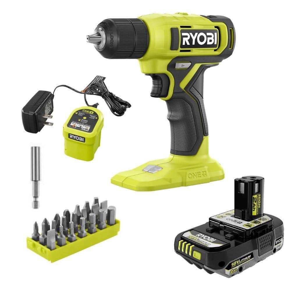Open Box -  RYOBI ONE+ 18V Cordless 3/8 in. Drill/Driver Kit with (1) 2.0 Ah Battery  Charger & 28-Piece Screwdriving Driving Bit Set