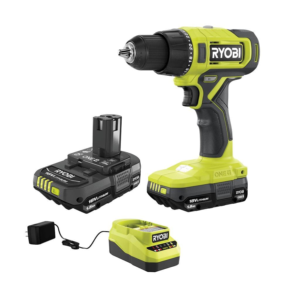 Open Box -  RYOBI ONE+ 18V Cordless 1/2 in. Drill/Driver Kit with (2) 1.5 Ah Batteries and Charger RYOBIBullseye Deals