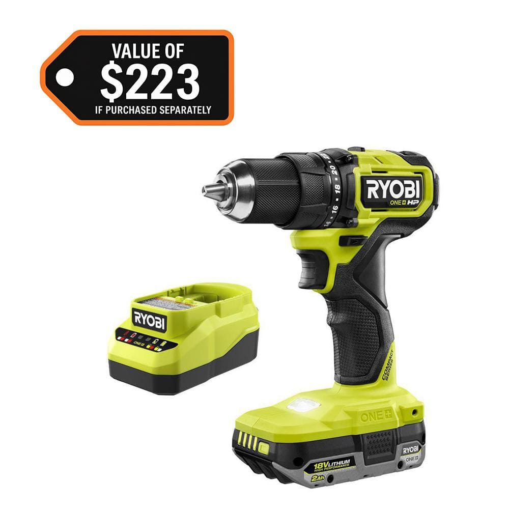 Open Box -  RYOBI ONE+ HP 18V Brushless Cordless Compact Drill/Driver Kit with 18V 2.0 Ah HIGH PERFORMANCE Battery and Charger RYOBIBullseye Deals