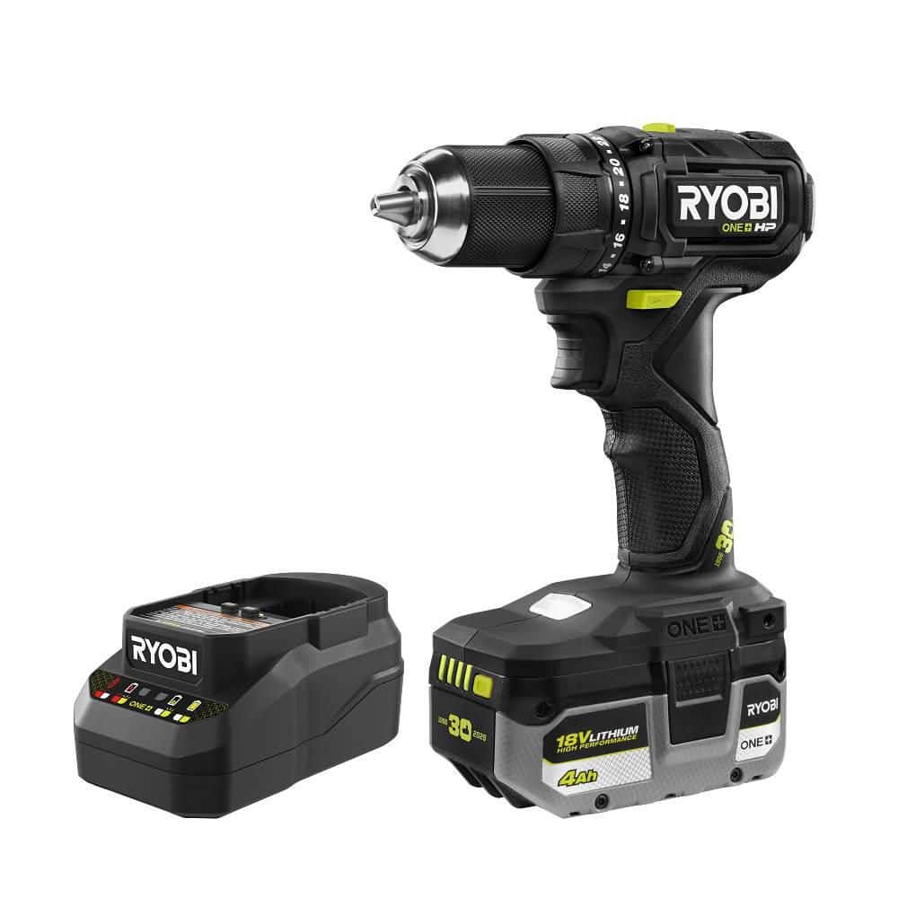 Open Box -  Ryobi ONE+ HP 18V Brushless Cordless Compact 1/2 in. Drill/Driver 30th Anniversary Kit with 4.0 Ah Battery and Charger
