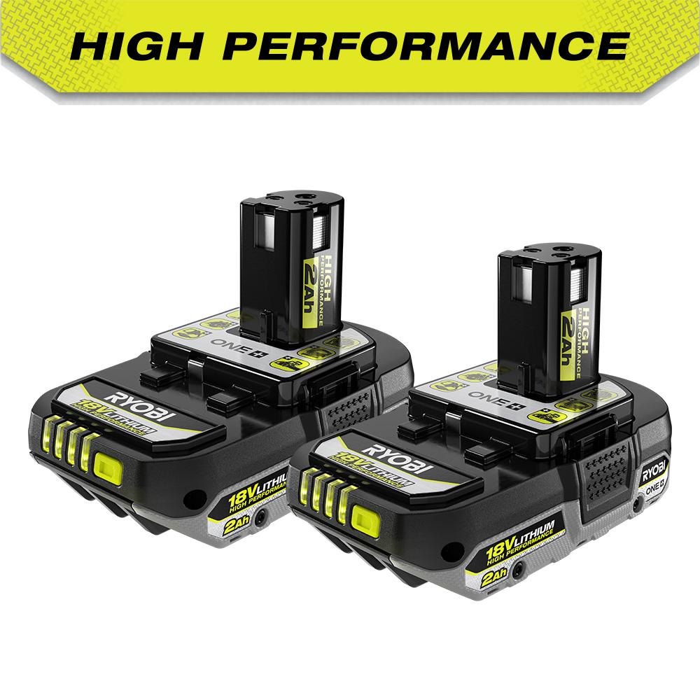 Open Box -  RYOBI ONE+ 18V High Performance Lithium-Ion 2.0 Ah Compact Battery (2-Pack)