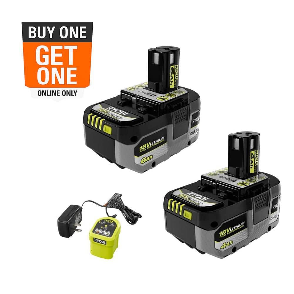 Open Box -  Ryobi ONE+ 18V Lithium-Ion High Performance Starter Kit with (1) 4 Ah HP Battery and (1) 6.0 Ah HP Battery and Charger RYOBIBullseye Deals
