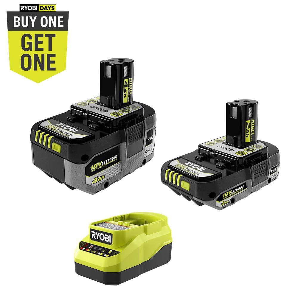 Open Box - ONE+ 18V Lithium-Ion Starter Kit with (1) 2.0 Ah Battery, (1)  4.0 Ah Batterry, and Charger