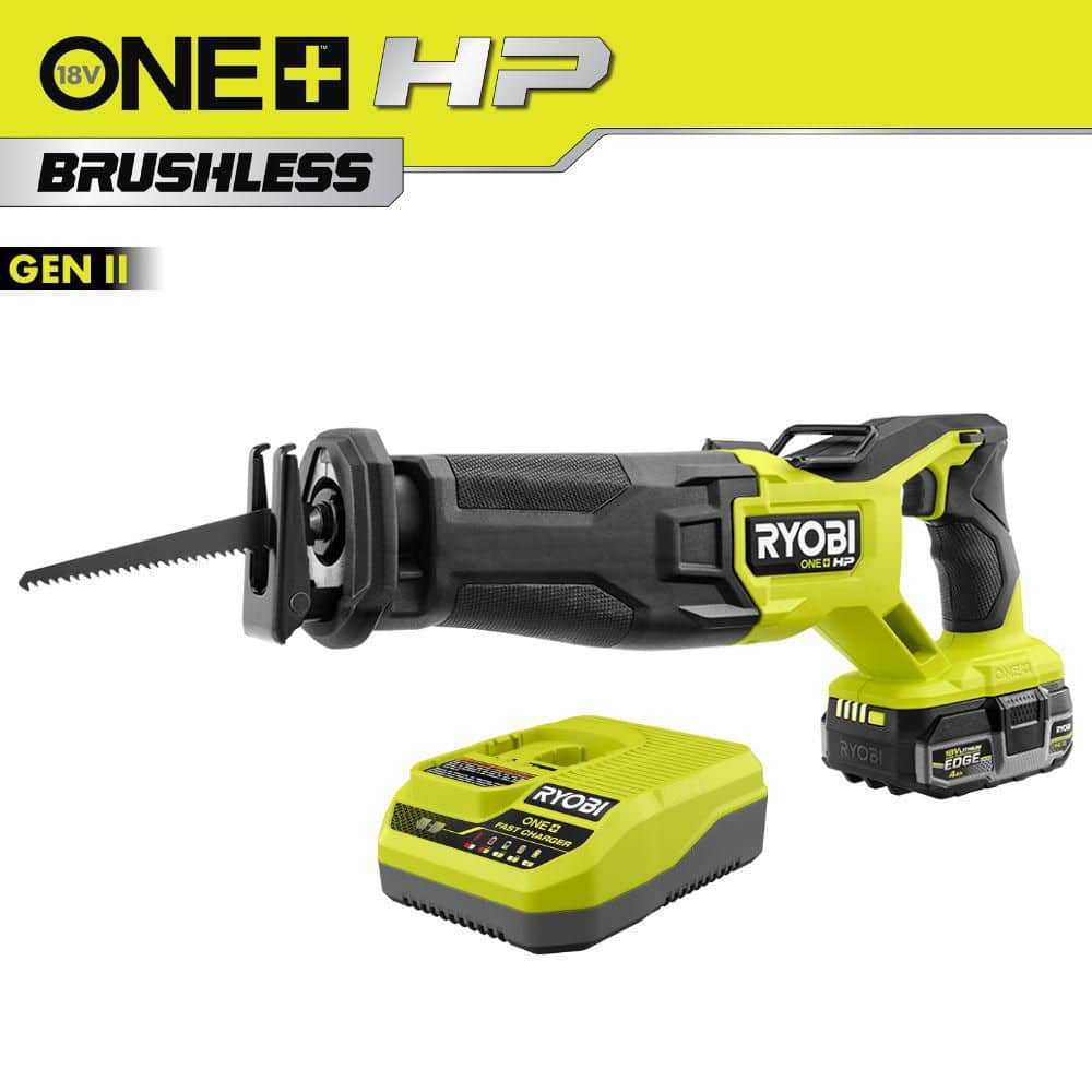 Open Box -  Ryobi ONE+ HP 18V Brushless Cordless Reciprocating Saw Kit with 4 Ah EDGE Battery and Charger RYOBIBullseye Deals