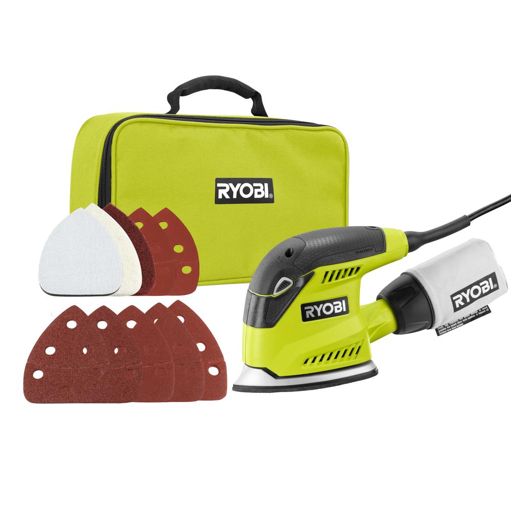Open Box -  Ryobi Corner Cat Sander 1.2 Amp Swirl Free Finish Power Tool Corner Pad CFS1503GK