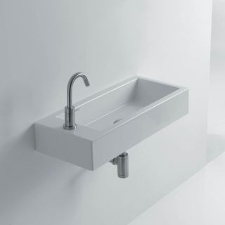 Open Box - WS Bath Collections Hox Medium 50R - WS08601F Hox 19-7/10" Wall Mounted Bathroom Sink with Left Single Faucet Hole