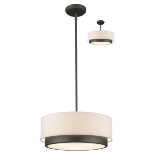 Open Box - Z-Lite 196-16 Jade 3 Light Pendant with White Fabric Shade