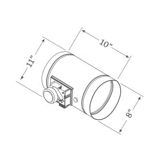 Open Box - Zephyr MUA008A 8" Round Universal Make Up Air Damper with 24VAC 60 Hz AC Motor